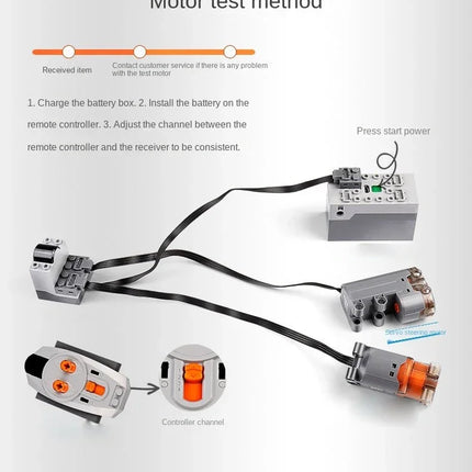 MOC Power Functions Parts Technical Servo Train Buggy M Motor 8883 Modified IR Remote Power Group Sets Lithium Battery Box 9686