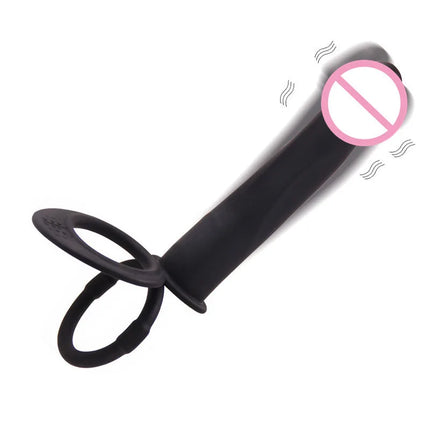Beginner Vibrating Strap On Dildo Double Penetration Anal Plug Soft Silicone Waterproof Adult Toy for Men