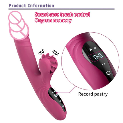 Silicone Rotating Telescopic Warming Vibrator for Couples Foreplay Sex, Clit Stimulation G-Spot Vibration Adult Toys for Women