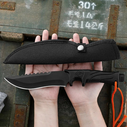 Outdoor High hardness straight knife, fixed blade EDC convenient jacket, multi-purpose camping cutter and survival knife