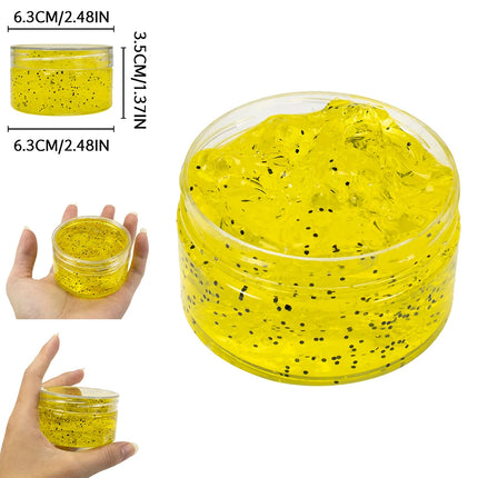 120ml DIY Scented Clear Glitter Slime Kit, Stretchy & Non-Sticky Crystal Slime Pack for Kids Teens, Ideal Anti Stress Toys