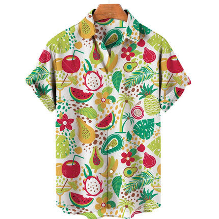 Pineapple Fruit Hawaiian Shirts Lemon 3d Print Men Fashion Blouses Casual Beach Camisas Summer Men's Vocation Lapel Shirt