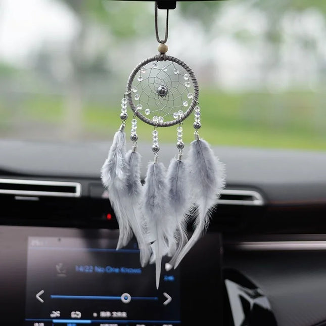 Creative Car Pendant Dream Catcher Forest Feather Wind Chime Decoration Valentine's Day Gift Girly Birthday Gift Home Decor