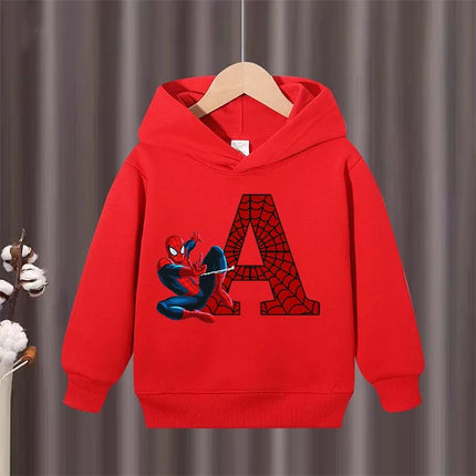 Children's Winter Autumn Hooded Pullover Sweater Spider Man Pattern Comfortable  Warm Fabric Suitable Outdoor Activities