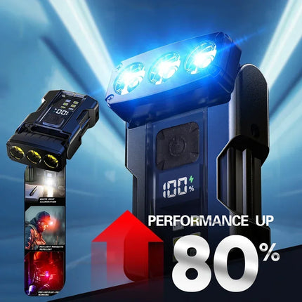 Multifunctional Mini Charging Flashlight Led Bright EDC Torch Magnetic Cap Clip Lamp Flash Light Outdoor Camping Fishing Tools