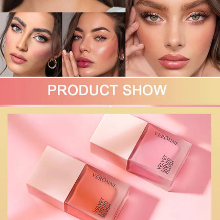 4 Color Liquid Blush 5ml Long-Lasting & Blendable Vegan Cheek TintNatural Flush to Bold Glow | Dewy & Matte Finish Face Makeup