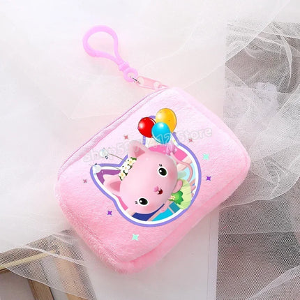 Kawaii Gabby Dollhouse Coin Purse Cute Anime Cat Headset Mini Bag Child Birthday Gifts Keychain Pendant Bags Cartoon Girl Wallet