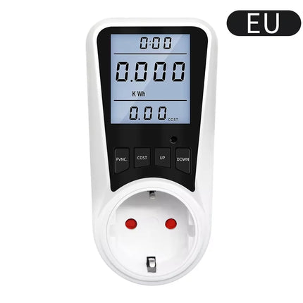 220V Digital Wattmeter AC EU Power Meter LCD Electricy Consumption Meter Socket Wattage Kwh Energy Test FR US BR Power Analyzer