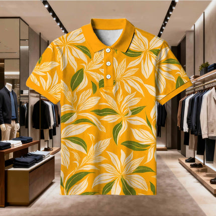 Large Men's Shirt Summer Breathable Elastic Short Sleeved Geometric Printed Casual Shirt Valentine's Day Boyfriend