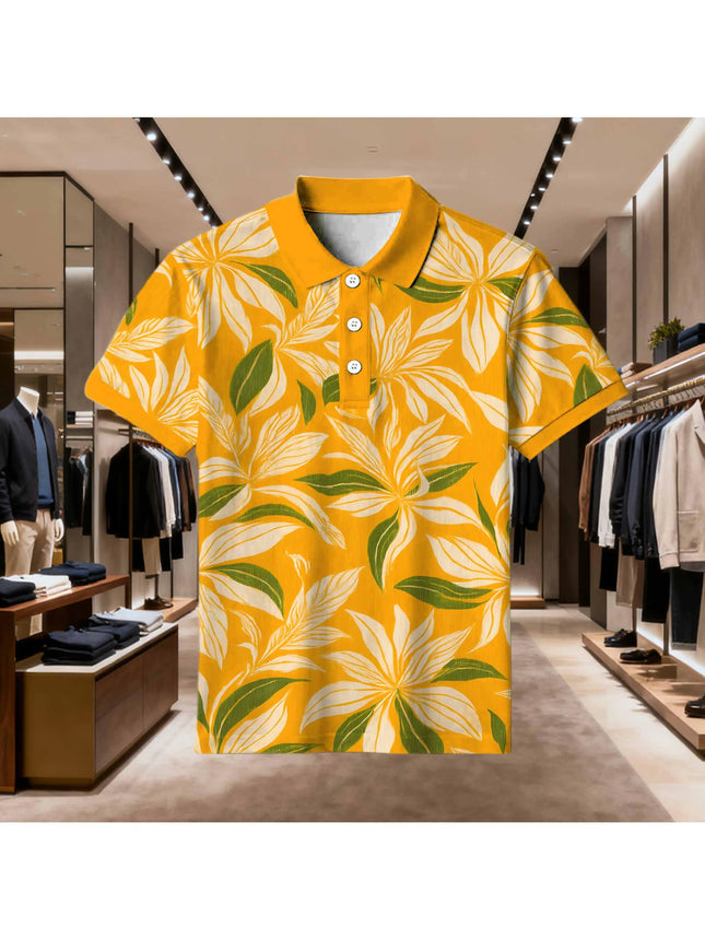 Large Men's Shirt Summer Breathable Elastic Short Sleeved Geometric Printed Casual Shirt Valentine's Day Boyfriend