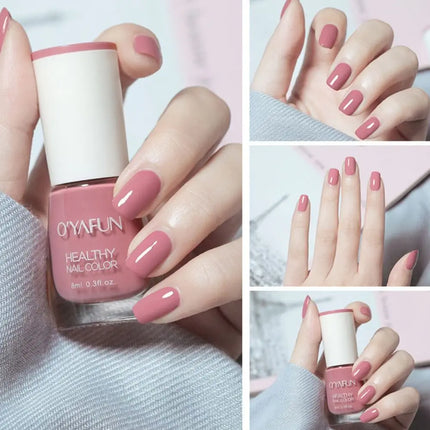 Glossy 8ml Nail Polish No-bake False Nail Nail Art Manicure Quick Dry Tearable Nail Art Oily Mood Nail Polish Woman