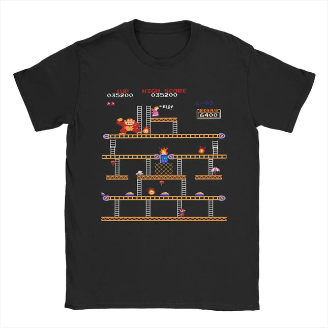 Donkey Kong T-Shirt For Men Women 100% Cotton Clothes Novelty Video Game Round Neck Short Sleeve
