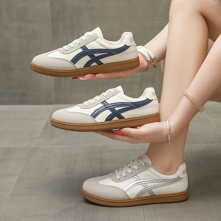 Lightweight Comfortable Sneakers for Women Fashion Striped Lace Up Sports Shoes Woman Casual Breathable Sneakers Plus Size
