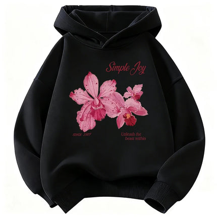 Graphic Pullover Flower Design Hooded Kids Children's Sweatshirt Cute Hoody for Boys Girls Spring Casual Hoodies
