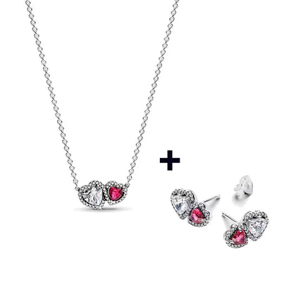 2025 New Birthday Day Gift S925 Silver Earrings Heart &Infinity Knot Jewellery Set Pink Bow Earrings Original Women Jewelry
