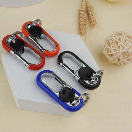 1/4Pcs Rotatable Lock Carabiner Keychain Metal Double Ring Anti-Lost Key Holder Quick Release Key Ring Pendant for Men