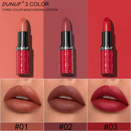 Velvet Sexy Lipstick Waterproof Long Wearing Non Transfer Sweat Proof Lip Gloss Moisturizing Hydration 3 Colors
