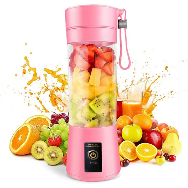 Portable Blender Mini Blender for Shakes and Smoothies Rechargeable USB 380ml Traveling Fruit Juicer Cup with 6 Blades