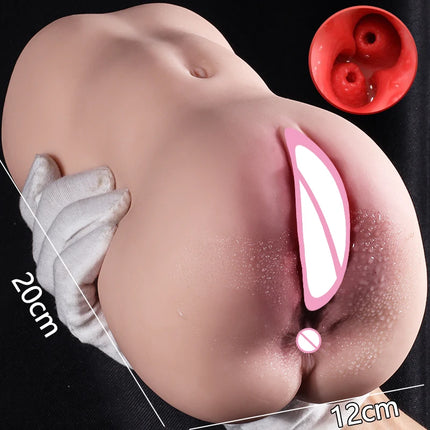 Realistic Vagina Masturbation Cup Uterus Blowjob 3D Artificial Vaginal for Men Dual Channel Anal Sextoys Pocket Pussy Sex Shop