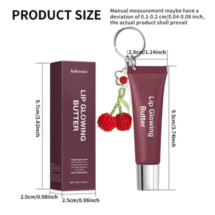 Lakerain Lip Gloss Butter Lip Balm Moisturizing Lip Balm Lip Gloss With Pendant Silver Chain Cherry Easy to Carry Lip Gloss