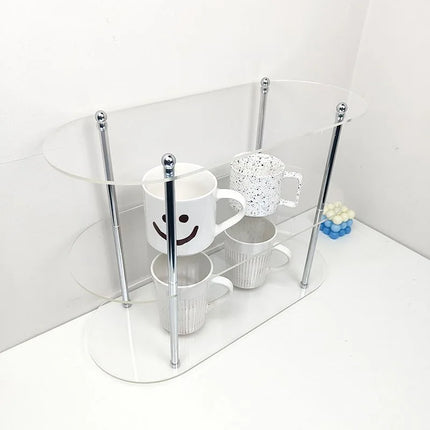 Ins Style Acrylic Storage Rack Desktop Organizer Perfume Jewelry and Cups Display Stand 3 Layers Removable Decorative Shelf