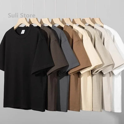 100% Cotton Unisex T-Shirts 450G High Quality White T-Shirts Tee Shirts Summer Blank T-Shirt For Men Camisetas Para Hombre
