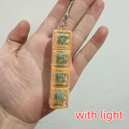 4/9 Keys Mechanical Keyboard Axis Tester LED Keyboard Key Toy Stress Relief DIY Button Keycap Fidget Keychain Toys Gift