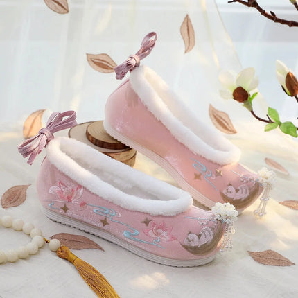 Chasing Moon Hot Sale Of The Season New Style Ming Dynasty Hanfu Shoes National Style Upturned Head Cotton Shoes Ancient Wedding
