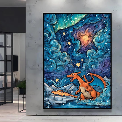 Van Gogh Style Pokemon Pikachu Wall Decoration Multiple Characters Are Available Creating A Unique Artistic Space for Your Home