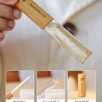 Natural Health Bamboo Lip Gloss Glaze Tube Eyelash Mascara Bottle High-grade Eyeliner Container DIY Nail Edge Oil Empty Tube