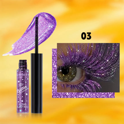 5colors Shining Diamond Mascara Waterproof Glitter 3D Volume Eyelashes Quick Dry Sequins Lashes Festival Party Makeup 5ml