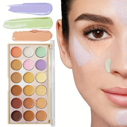 Contour & Concealer Palette,Concealer Cream,Moisturizing,Brightening Dark Circles,Multi-Color Contour Foundation Cream Makeup