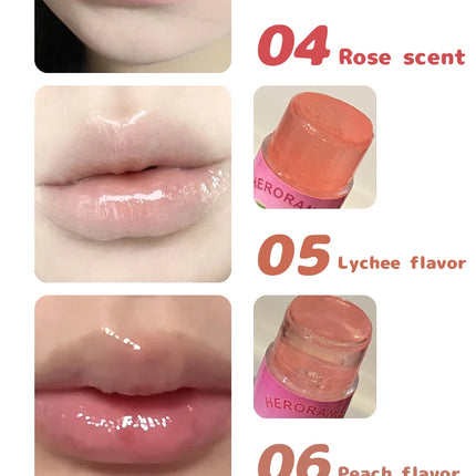 Herorange Lip Flower Elegant Lip Balm Long-Lasting Moisturizing Refreshing Non-Sticky Prevents Dryness and Reduces Lip Lines Primer Christmas Gift