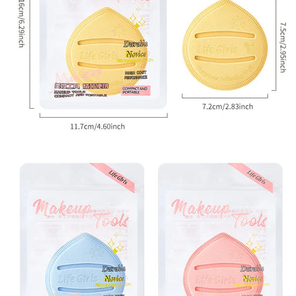 Life Girls Macaron Color Powder Puff Makeup Sponge Cushion Soft Thick for Dry Wet Use High-Coverage Base Makeup Application
