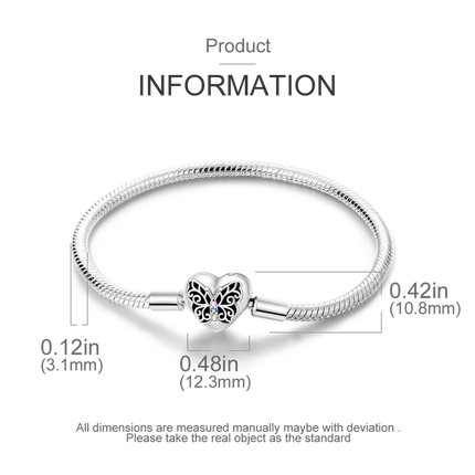 925 Sterling Silver Bracelets 17-20CM Original Leaf Clover Butterfly Heart Bracelet Fit DIY Charms Beads Fashion Women Jewelry