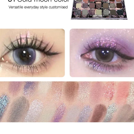 21-Color Chameleon Flashing Eyeshadow Palette Cold Moon Multi-functional Matte Shimmer Glitter Pigments Long-lasting Makeup