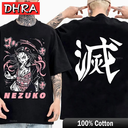 Demon Slayer T Shirt Nezuko Tshirt Women Kimetsu No Yaiba Top Tees Japanese Anime Tanjirou Kamado Tops Manga Harajuku T-shirt