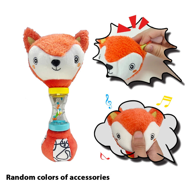 Fox & Koala Hand Rattle Toy for Kids,Enhances Grip & Motor Skills,Perfect for Tummy Time,Birthday& Holiday Gift for Baby