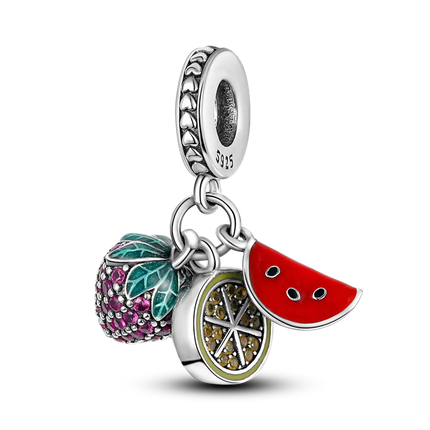 Charms Plata De Ley 925 Red Color Series Charm Red Elephant Animal Fruit Beads of Original Fits Women Anniversary Jewelry Charms
