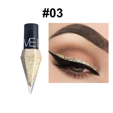 Pearlescent Diamond Liquid Eyeliner Shimmer Waterproof Long Lasting Glitter Silver Color Easy to Wear Eye Pencil Korean Makeup