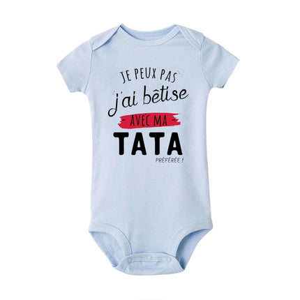 I Can't I Messed Up with My Favorite Aunt Printed Baby Bodysuit Funny Newborn Romper Infant Short Sleeve Jumpsuit Babies Clothes