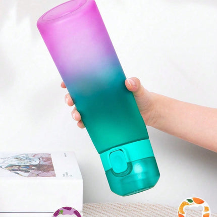 1pc 650ml Flavored Water Bottle with Random 1 Flavour Pods Air Water Bottle Frosted Black Air Camping Sport Fitness Cup