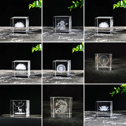 Creative 4cm Rain Clouds Raindrop Cloud Square Crystal Ornaments Heart Shape Home Office Decor Birthday Valentine's Day Gifts