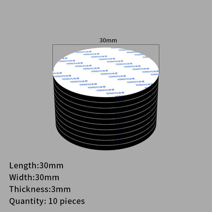 10X Double Sided Adhesive Pads,Heavy Duty Mounting Tape 3mm Thickness Pre-Cut Foam Tape,Super-Sticky Black Strong Pads Rectangle