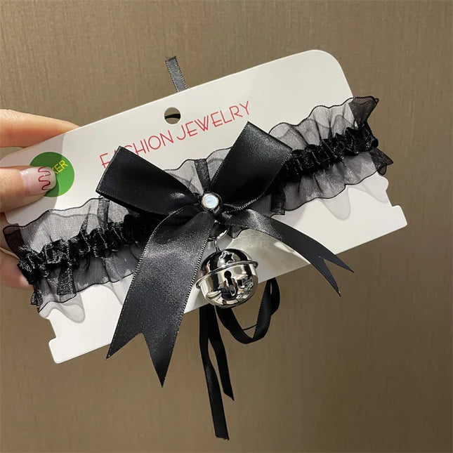 Sexy Black White Lace Lolita Choker Goth Crystal Cross Pendant Angel Wings Rivet Necklace for Women Charm Party Jewelry Gift