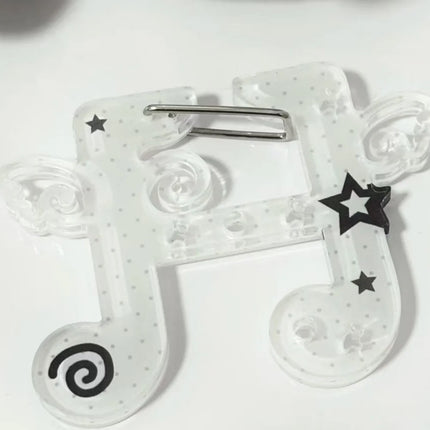 Kawaii Black white notes Illustration trinkets keychain bag charms Acrylic pendant Carabiner Backpack Pendant Decoration Gifts