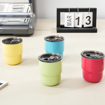 304 Stainless Steel Vacuum Tumbler, Portable Travel Mug for Hot & Cold Beverages - 255ml Travel, Coffee, Party Cup in 16 Colors