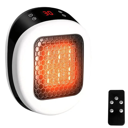 YCOC-Socket Fan Heater Heater With Thermostat And 12H Timer, Remote Control, For Rooms Up To 10 M2/25 M3 Eu Plug