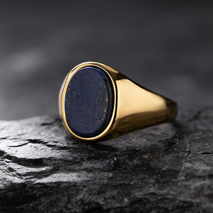 Luxurious Retro Black Agate & Tiger Eye Stone Men Women  Trendy Ring - Casual Fashion, 316L Stainless Steel Handmade Jewelry