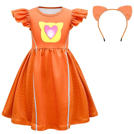 Children Dresses Cosplay SuperKitties Dress for Girls Super Kitties Costume Sparks Girls A-Line Dress Party Gift Ginny Clothing